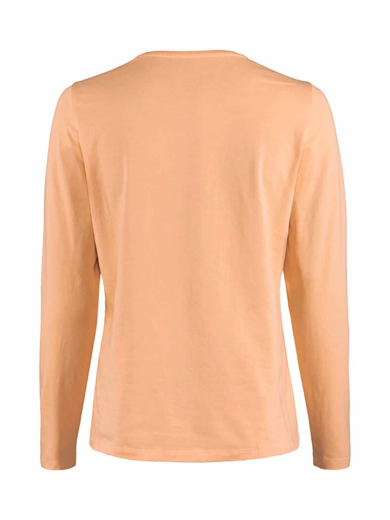 Langarm-Shirt Baumwolle Pfirsich