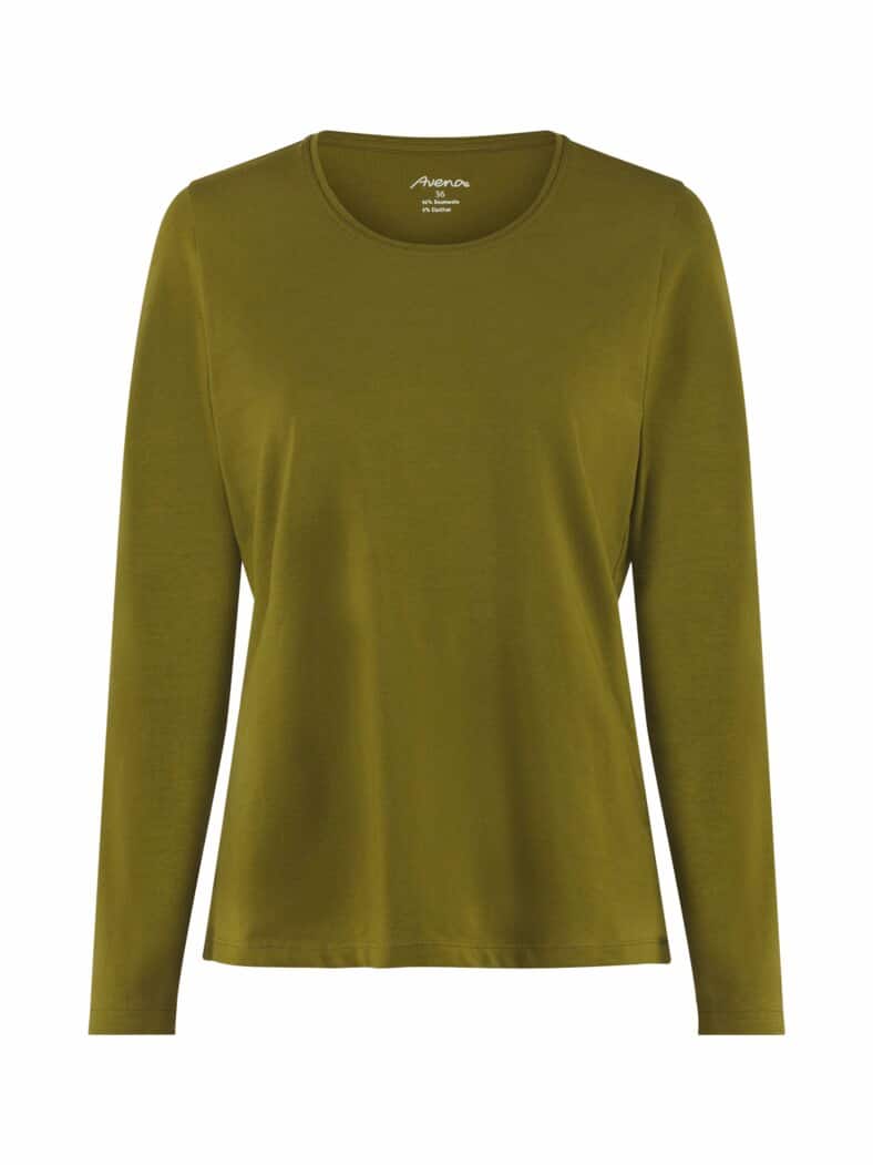 Langarm-Shirt Baumwolle Avocado