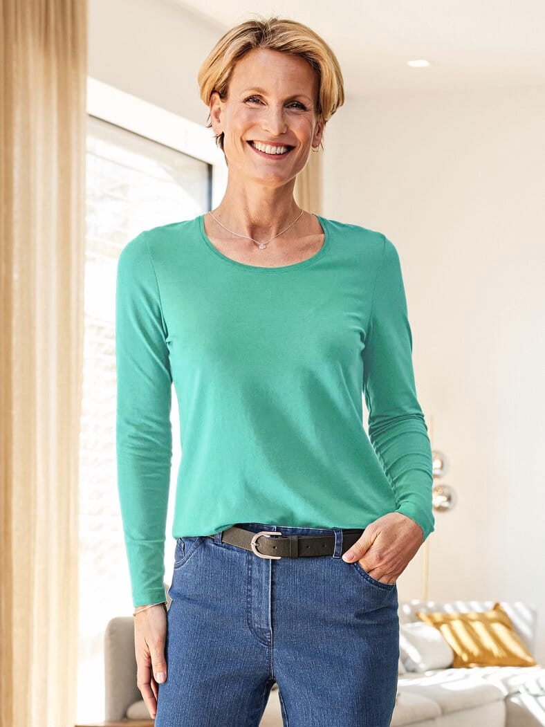 Langarm-Shirt Baumwolle Mint