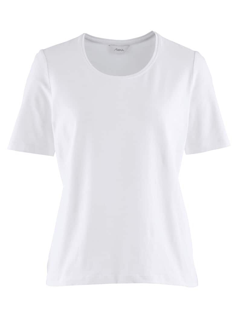 Halbarm-Shirt Baumwolle Weiß