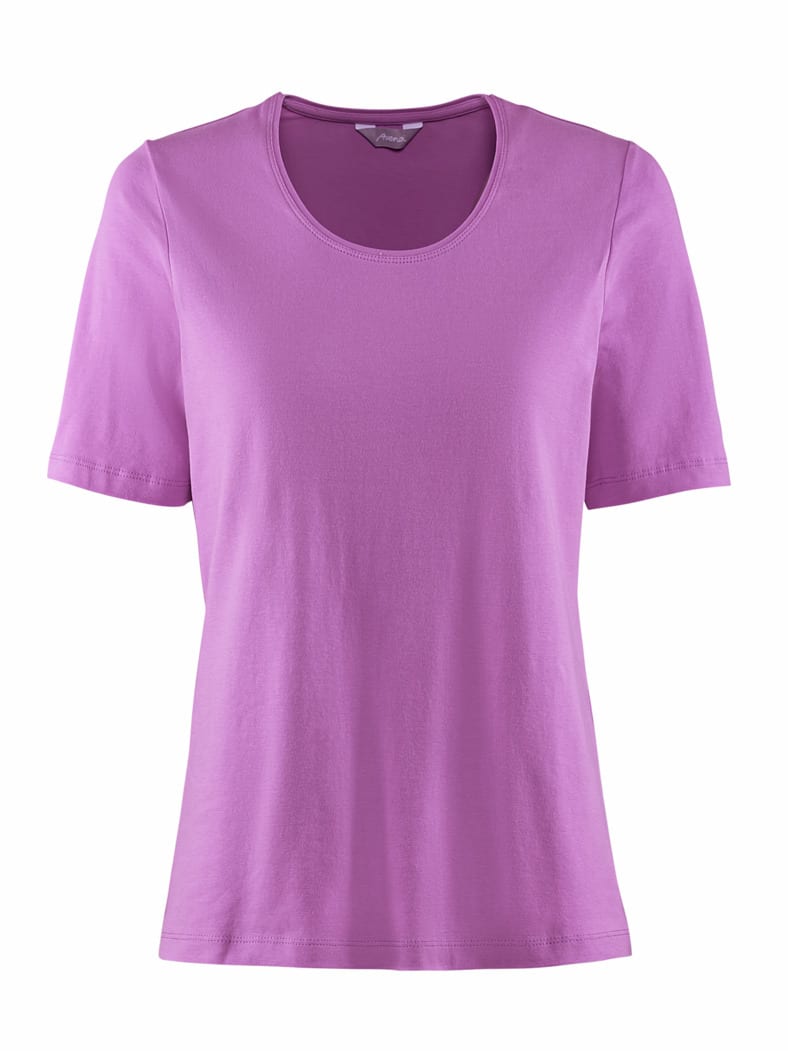 Halbarm-Shirt Baumwolle Flieder