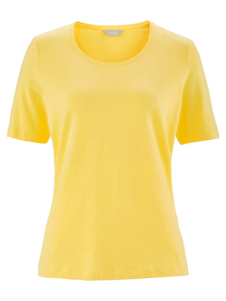 Halbarm-Shirt Baumwolle Gelb