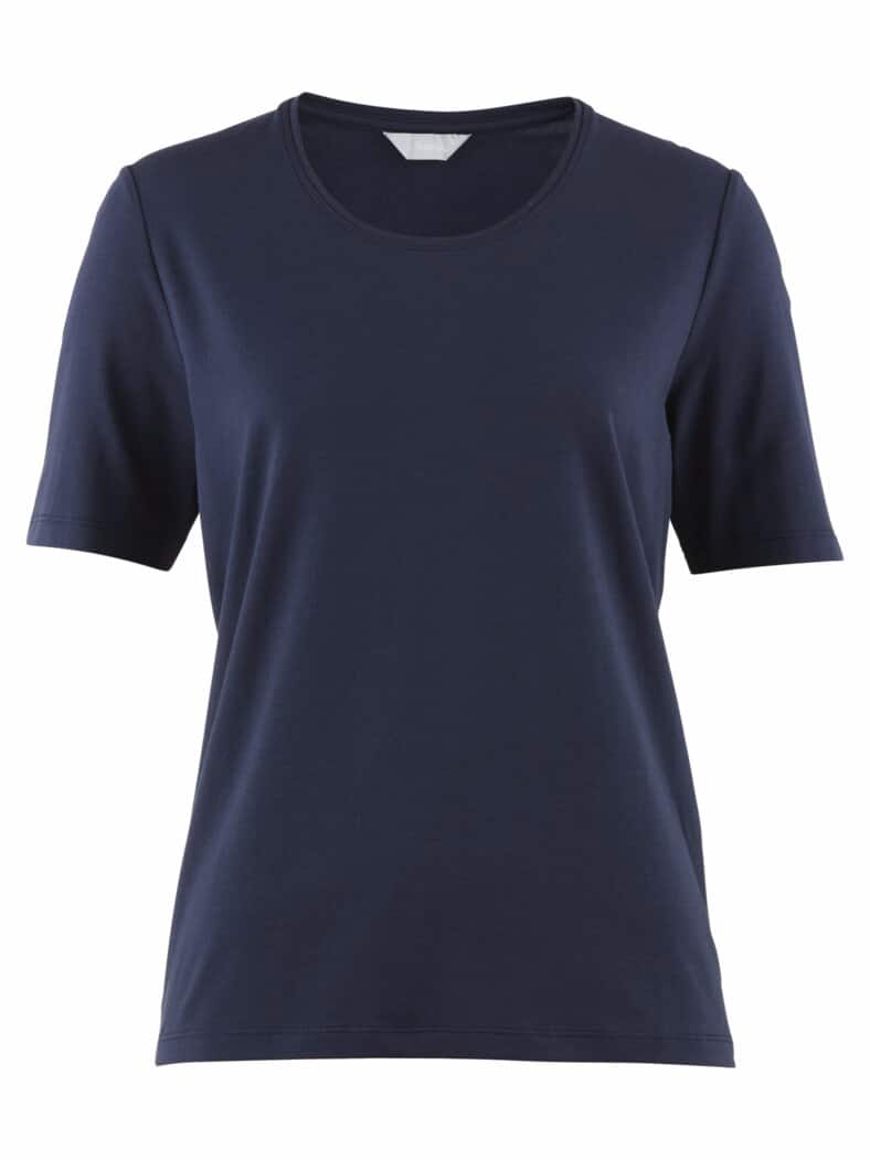 Halbarm-Shirt Baumwolle Marine