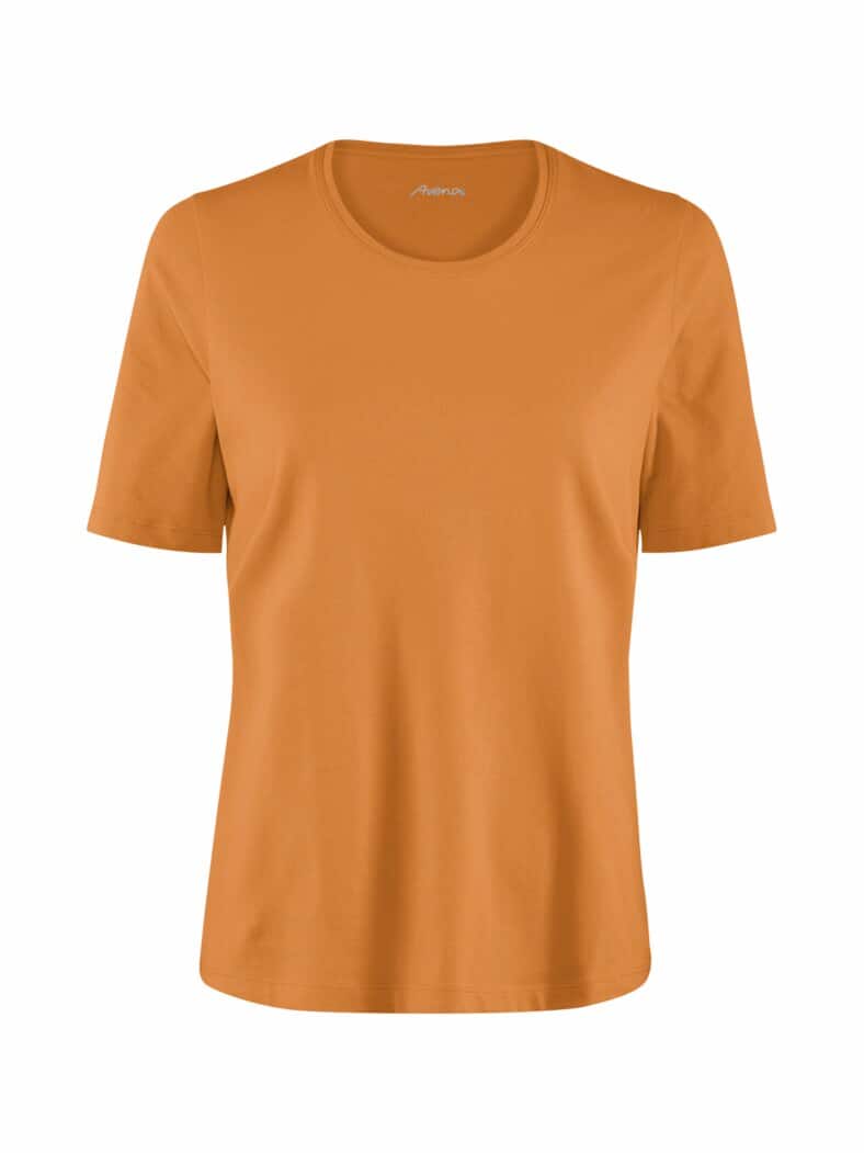 Halbarm-Shirt Baumwolle Safran