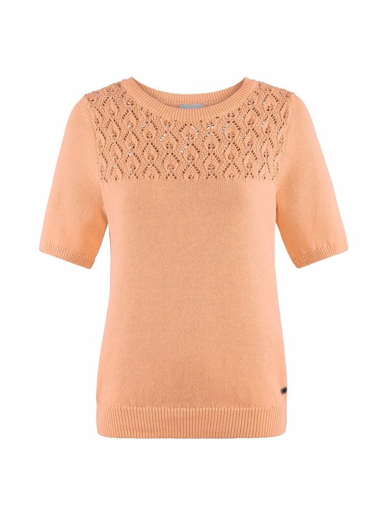 Kurzarm-Pullover Sommerleicht Pfirsich