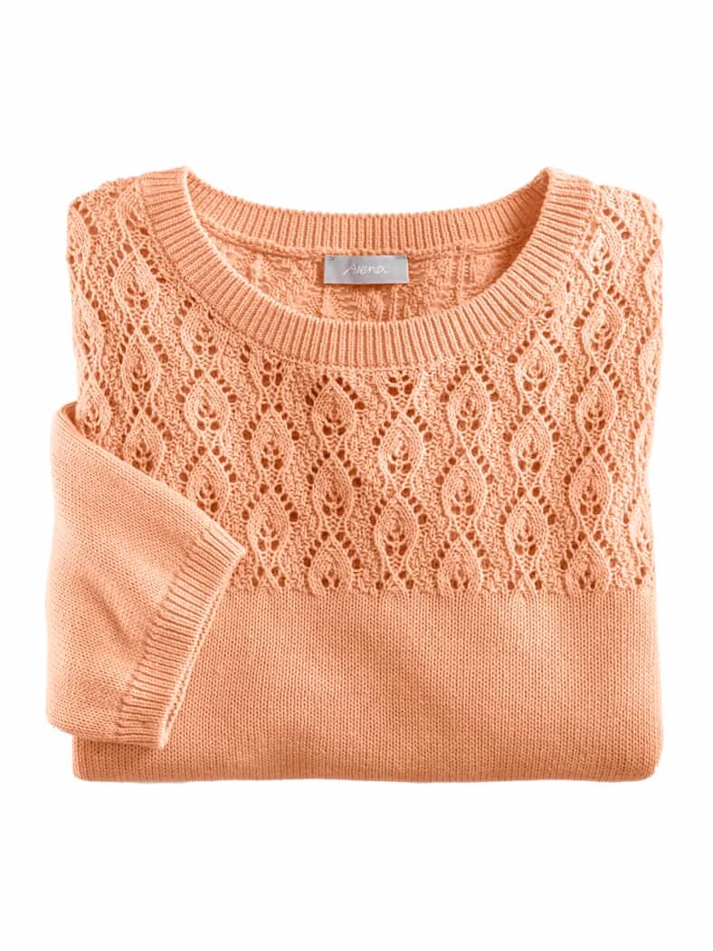 Kurzarm-Pullover Sommerleicht Pfirsich