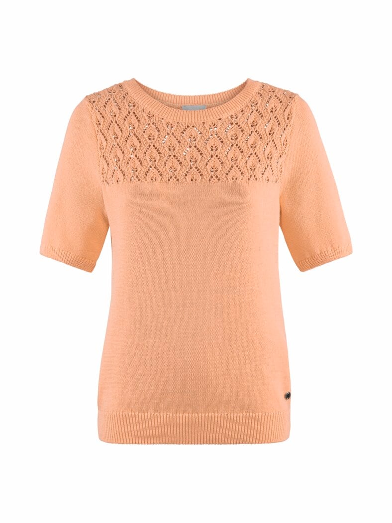 Kurzarm-Pullover Sommerleicht Pfirsich