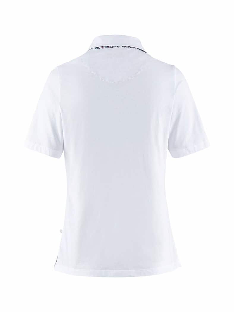 Baumwoll-Poloshirt Liberty Kragen Weiß