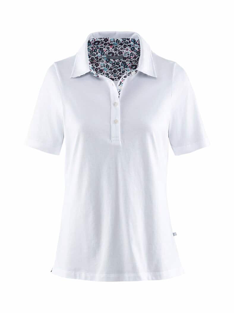 Baumwoll-Poloshirt Liberty Kragen Weiß