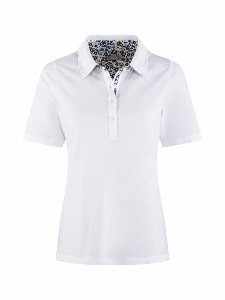 Baumwoll-Poloshirt Liberty Kragen Weiß