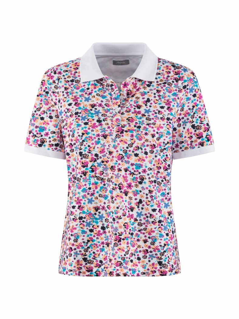 Poloshirt Bio-Baumwolle Pfirsich geblümt