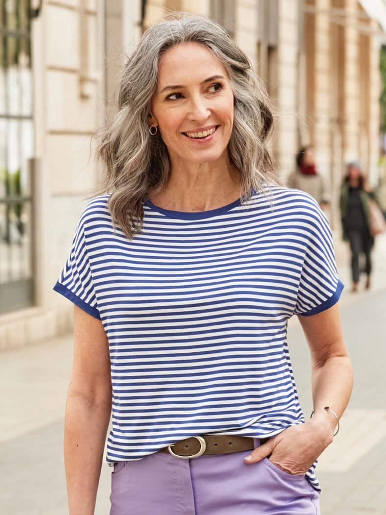 Soft-Shirt Viskosejersey Marine unbedruckt