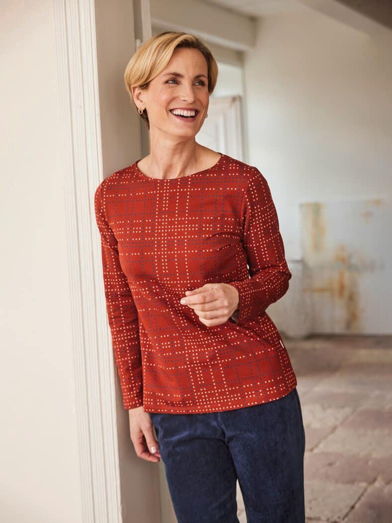 Bio-Baumwoll-Shirt City Chic Rostbraun gem.