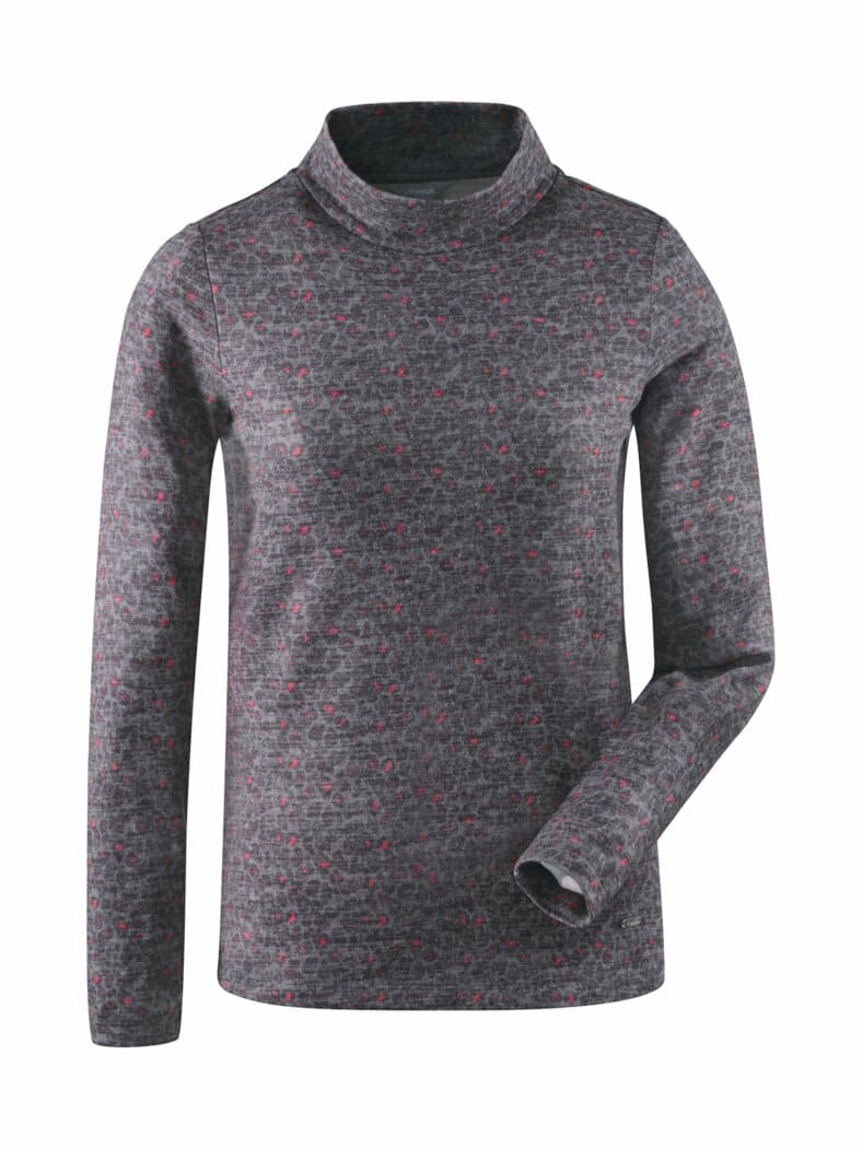 Kuschel-Shirt Stehkragen Leopard