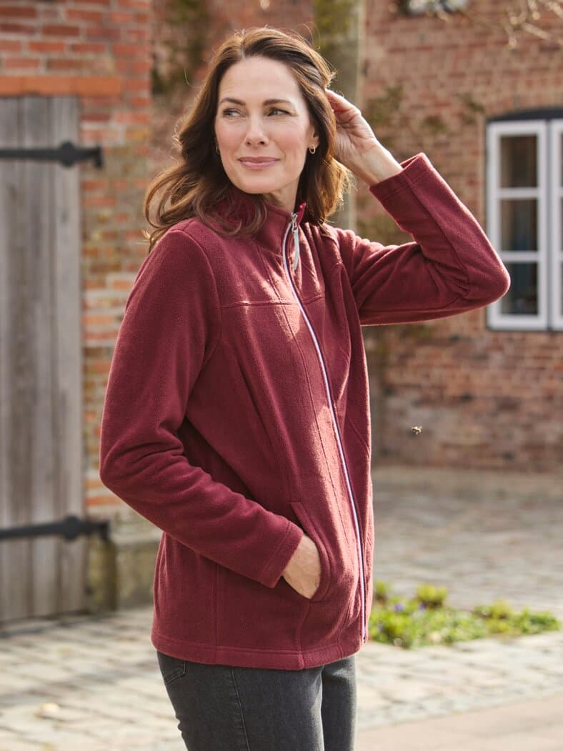 Fleecejacke kuschelwarm Bordeaux