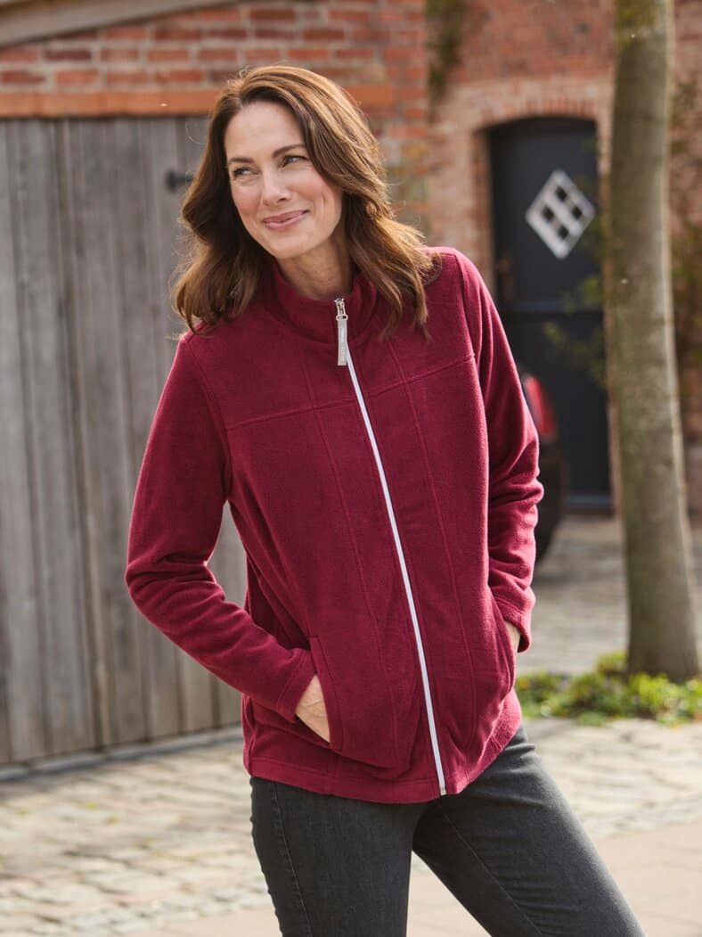 Fleecejacke kuschelwarm Bordeaux