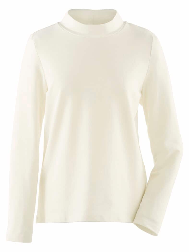 Stehkragen-Shirt Pfirsichweich Offwhite