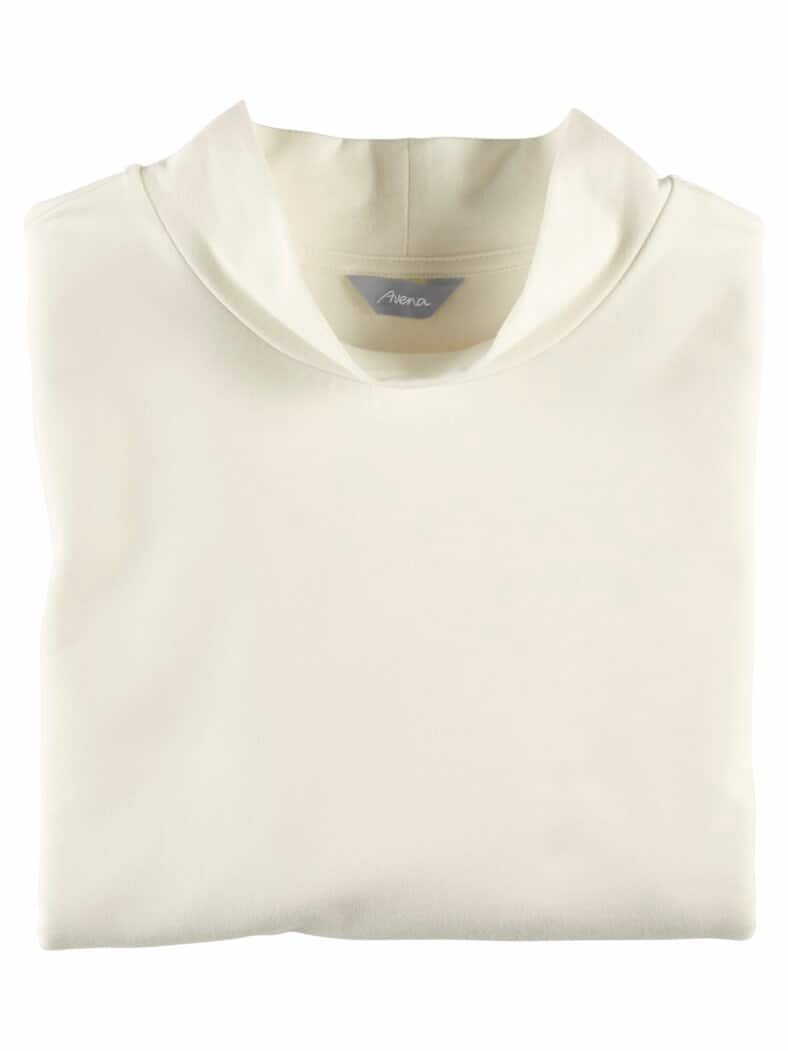 Stehkragen-Shirt Pfirsichweich Offwhite