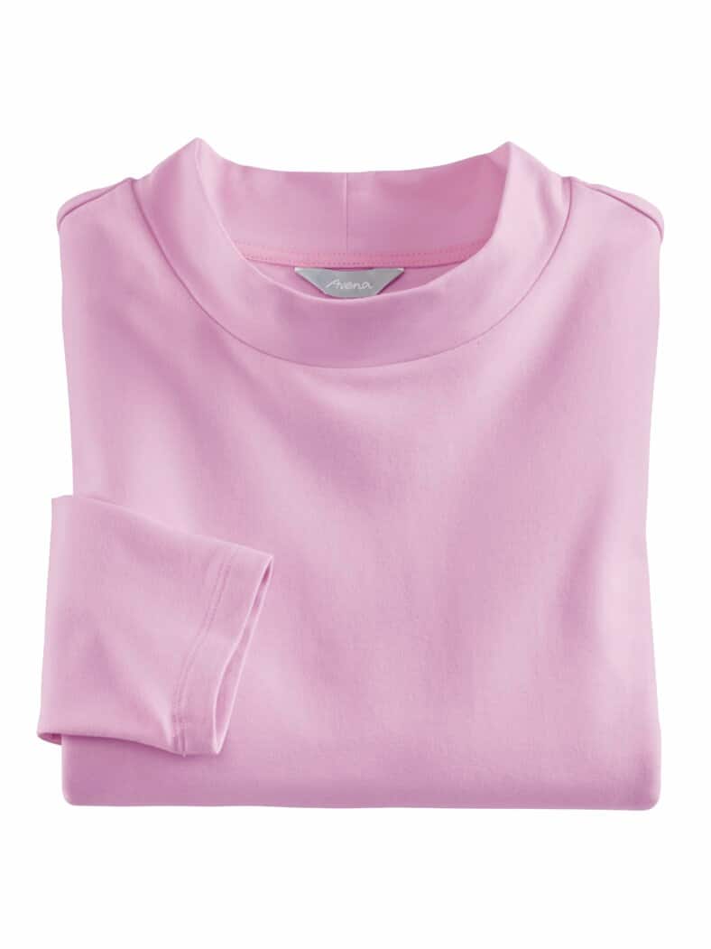 Stehkragen-Shirt Pfirsichweich Flieder