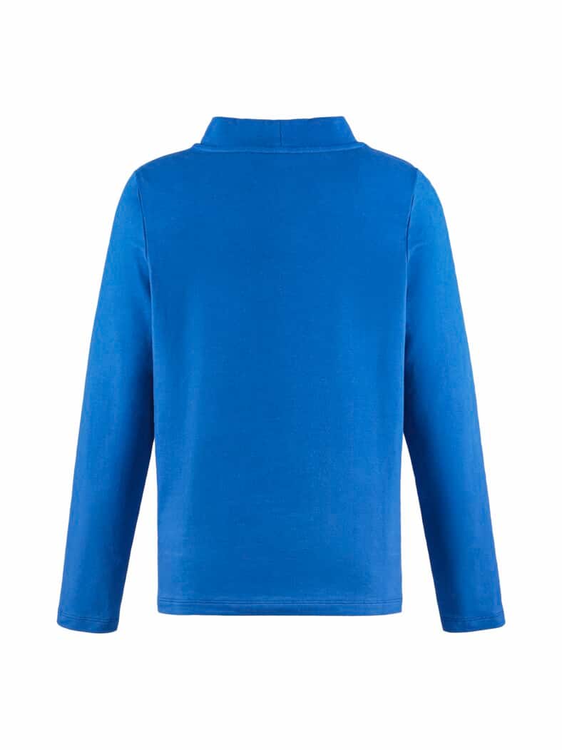 Stehkragen-Shirt Pfirsichweich Royal Blau