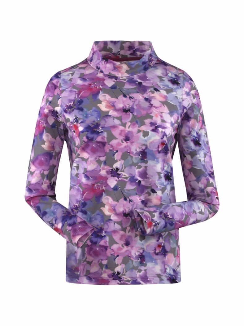 Stehkragen-Shirt Pfirsichweich Lila