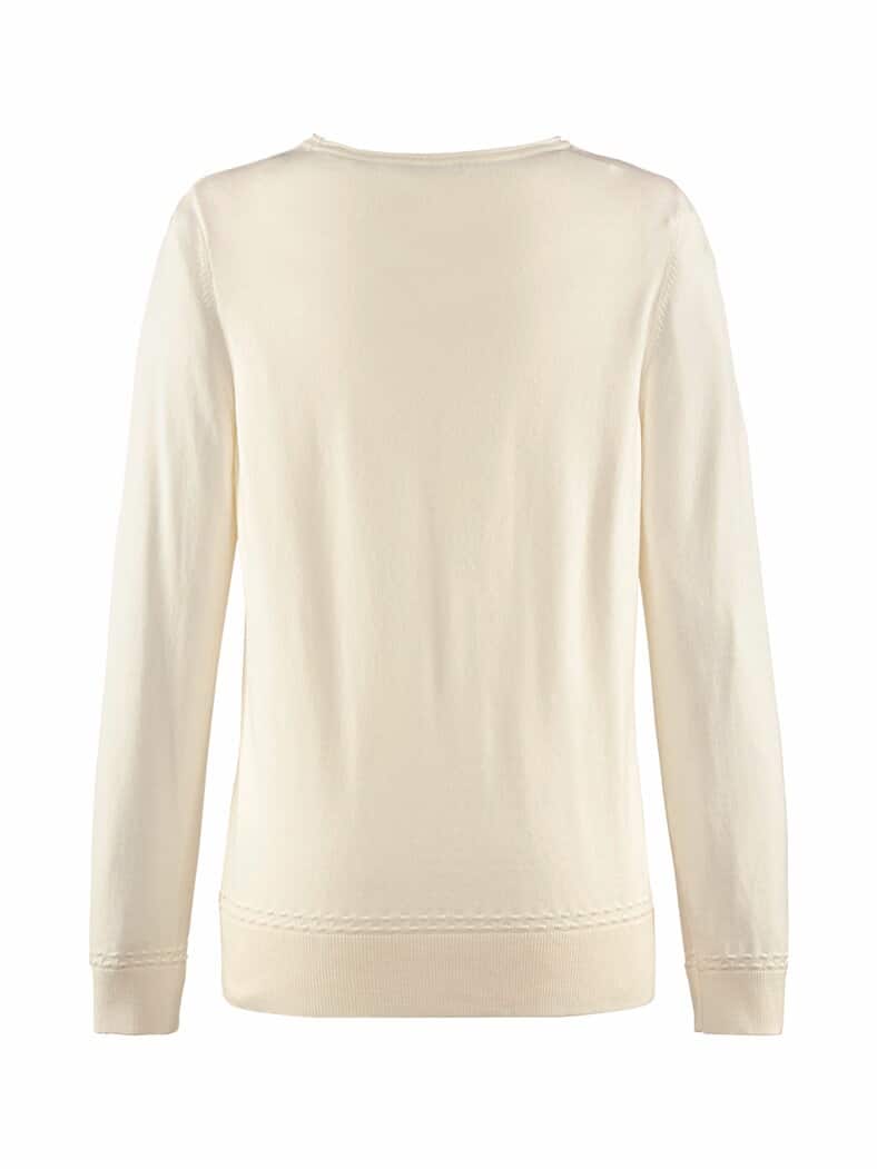 Struktur-Pullover Viskose-Mix Offwhite