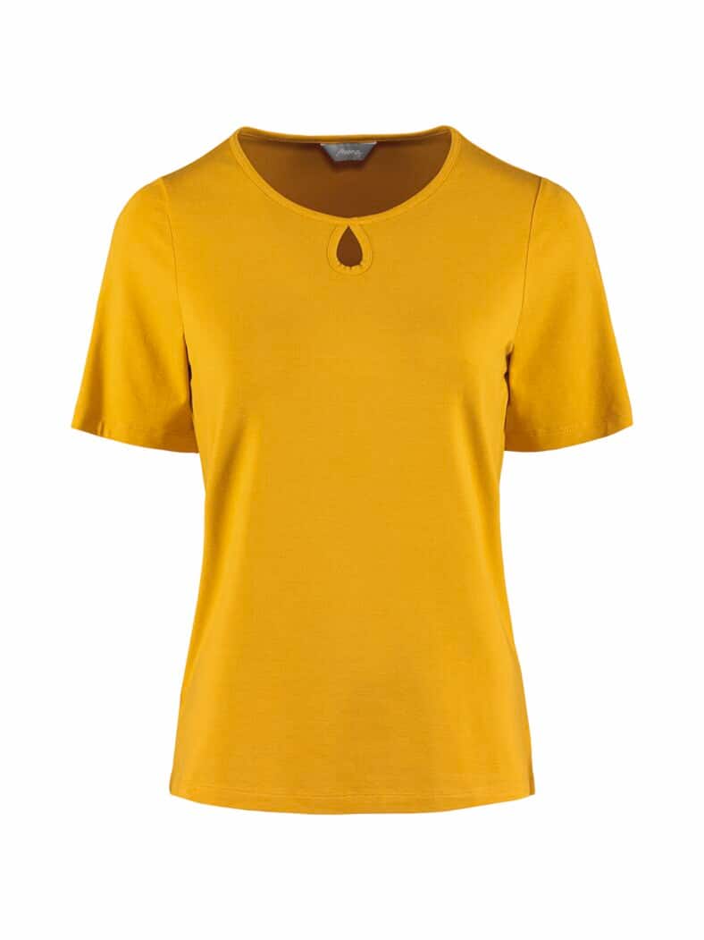 Sommershirt Tropfenausschnitt Gelb