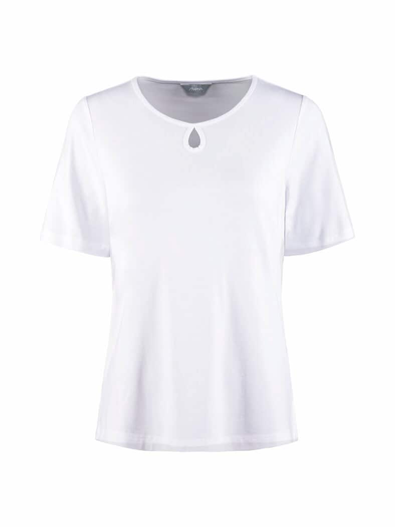 Sommershirt Tropfenausschnitt Weiß