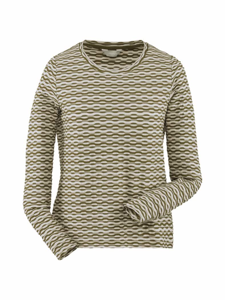 Shirt Wabenstruktur Viskosemix Avokado