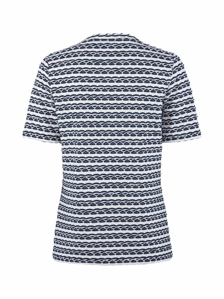 Struktur-Shirt Streifen Marine
