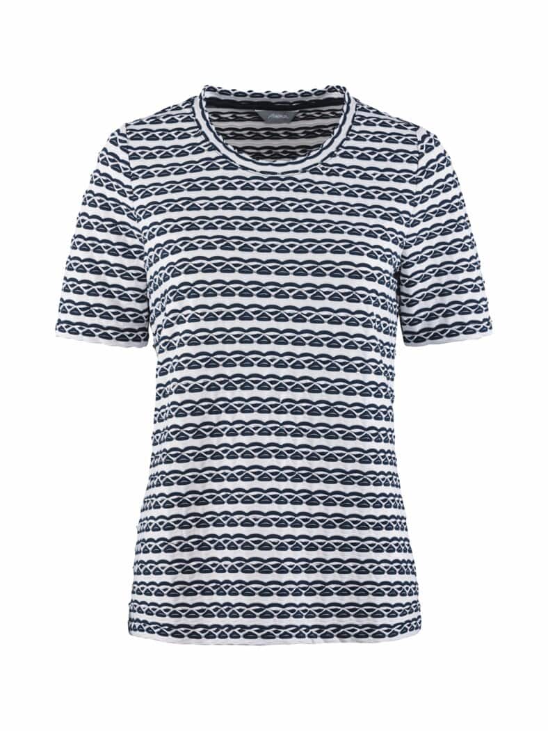 Struktur-Shirt Streifen Marine