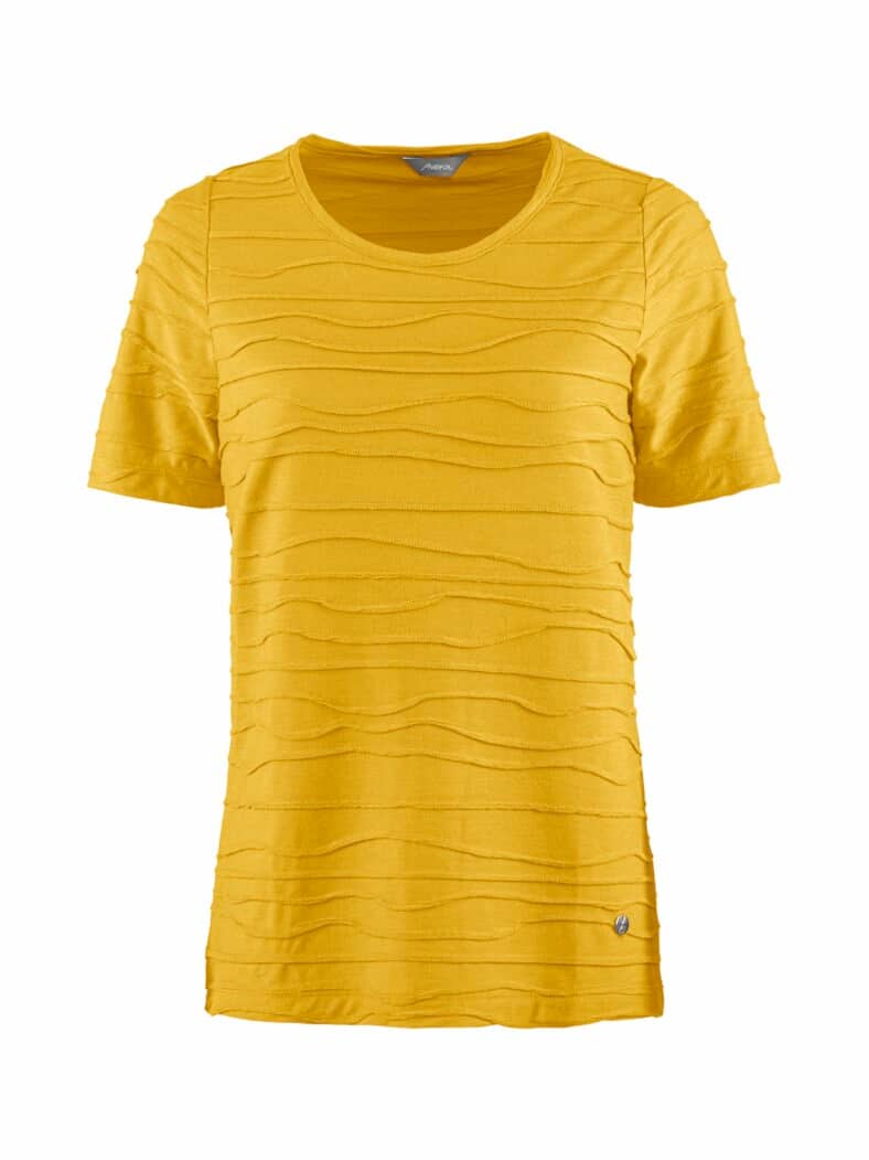 Wellenstruktur-Shirt Lüftchen Gelb
