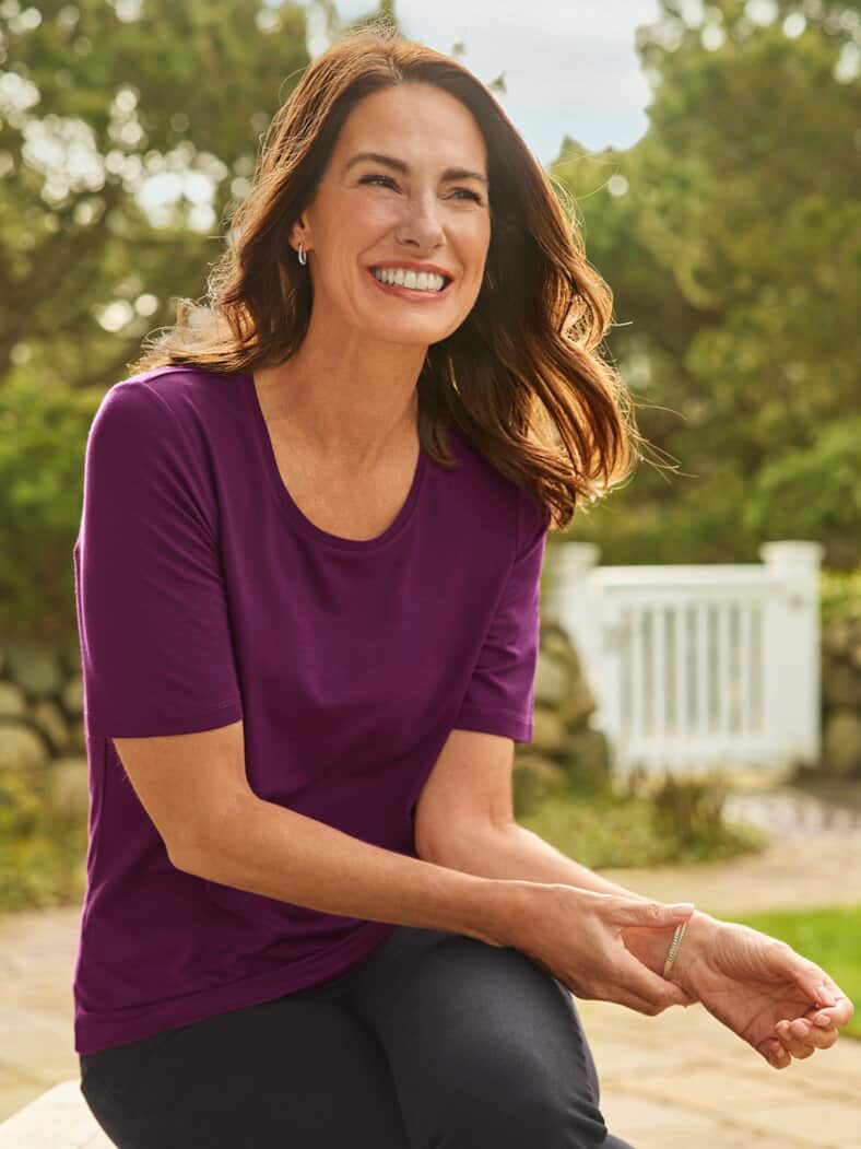 Viskose-Shirt 1/2-Arm Violett