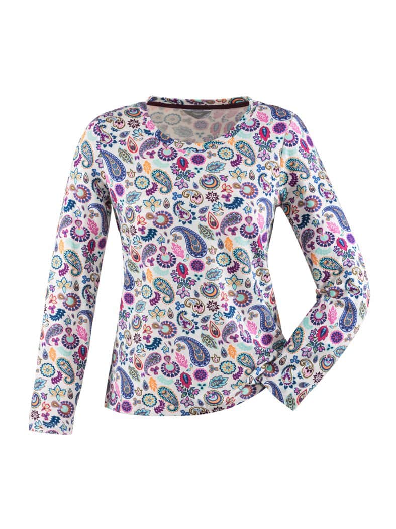 Baumwoll-Shirt Paisley Beere