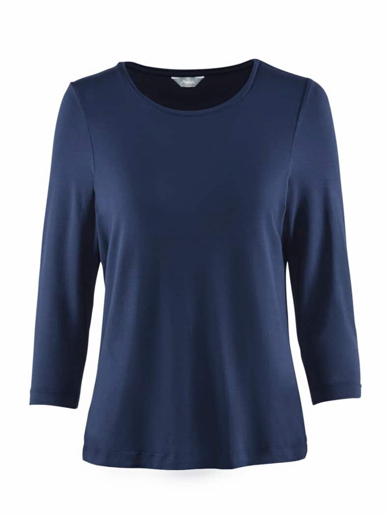 Viskose-Shirt 3/4 Arm Marine