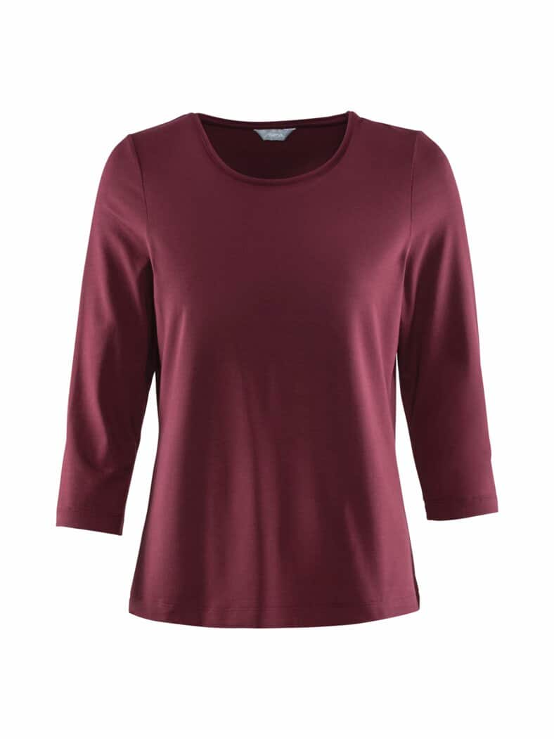 Viskose-Shirt 3/4 Arm Bordeaux