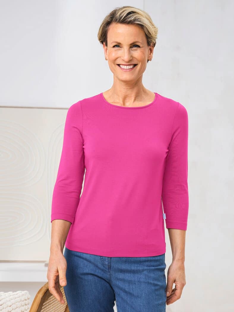 Viskose-Shirt 3/4 Arm Pink