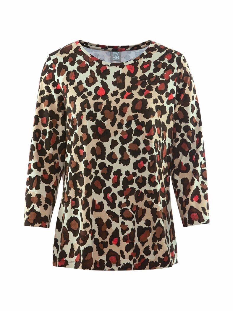 Rabe-Shirt Leoprint Braun