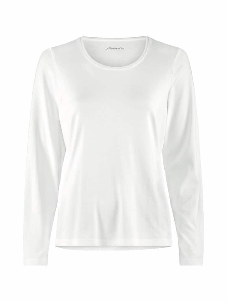 Viskose-Shirt Langarm Weiß