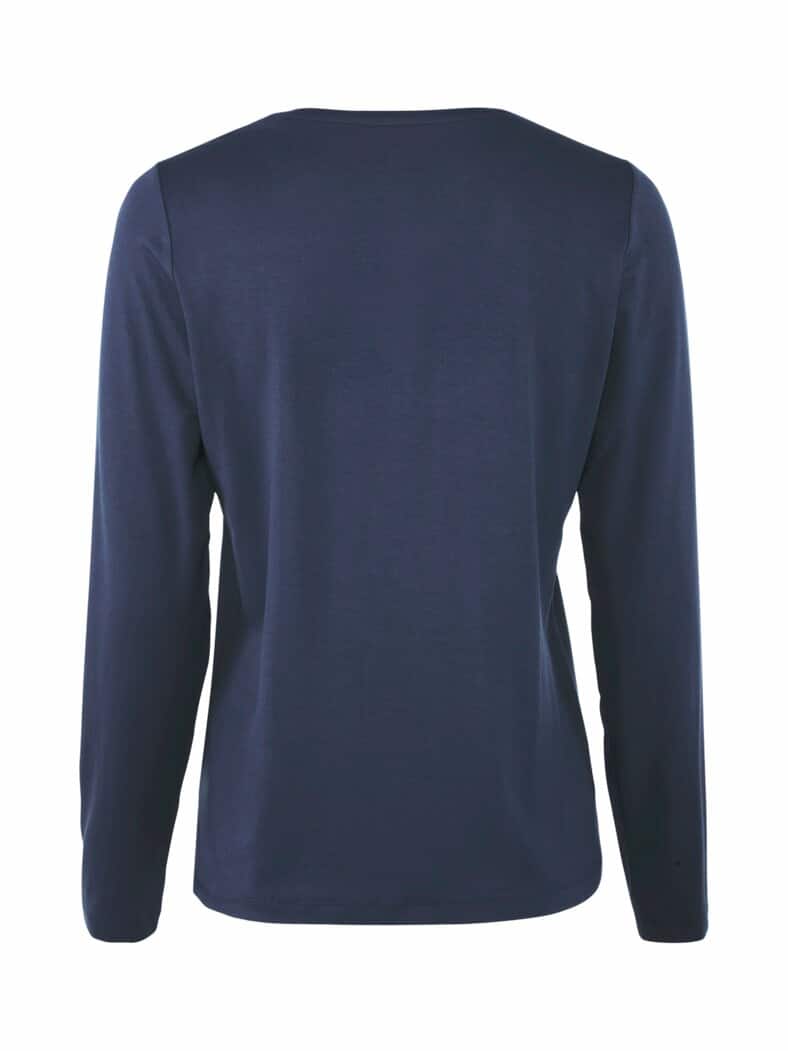Viskose-Shirt Langarm Marine