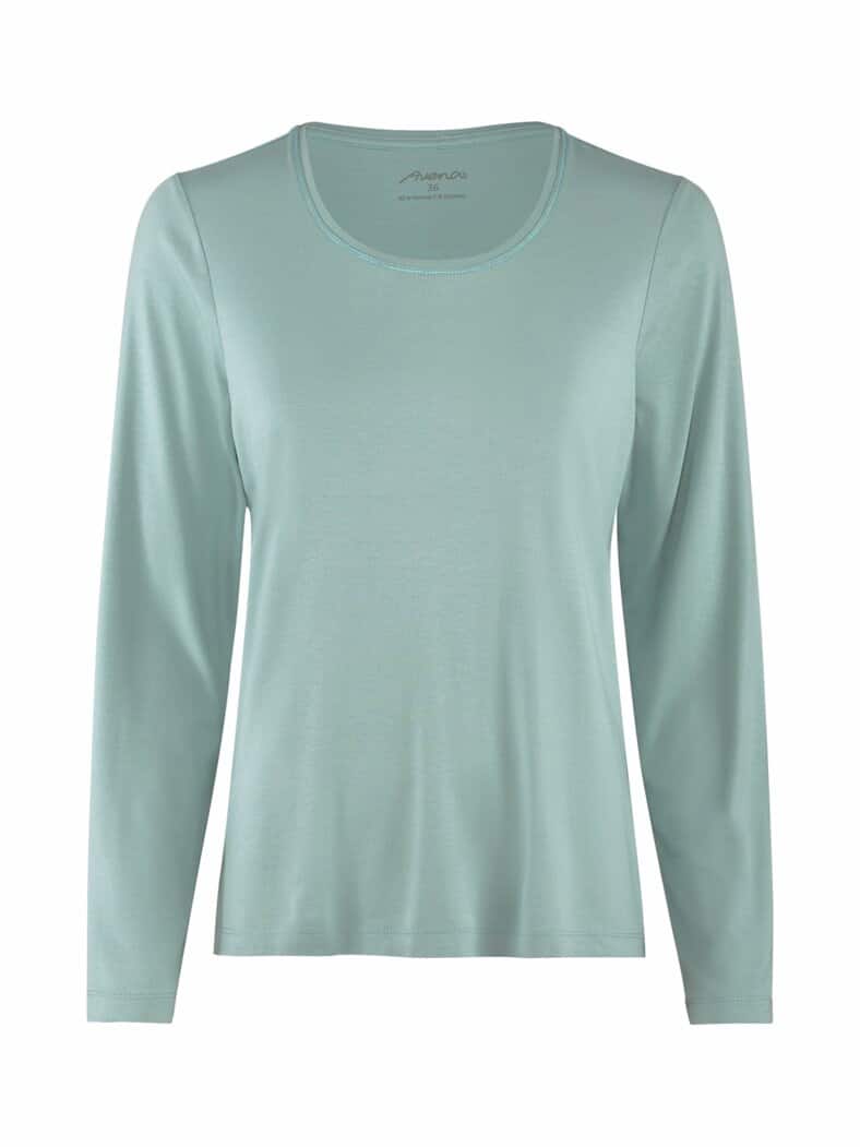 Viskose-Shirt Langarm Salbei