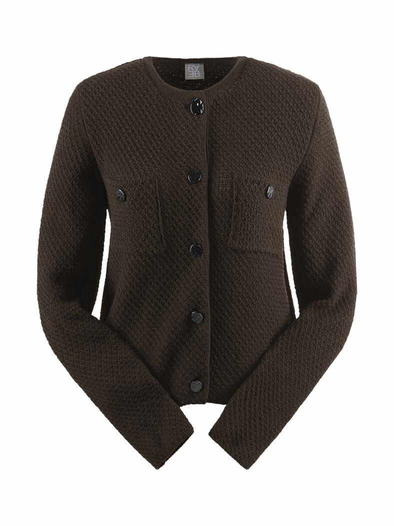 Rabe Boucle Strickjacke Mokka