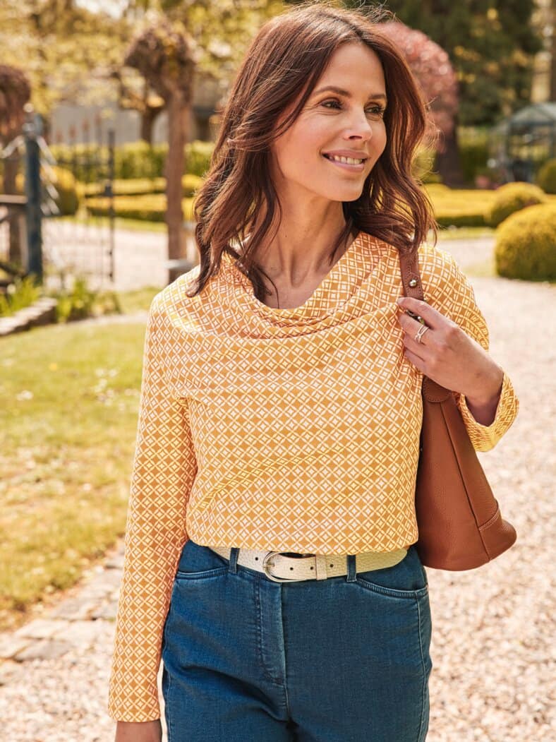 Langarmshirt Kuschelweich Safrangelb