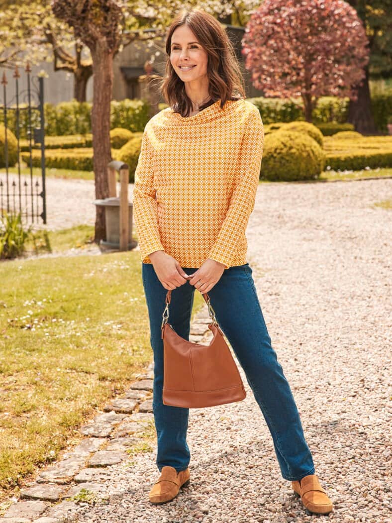 Langarmshirt Kuschelweich Safrangelb