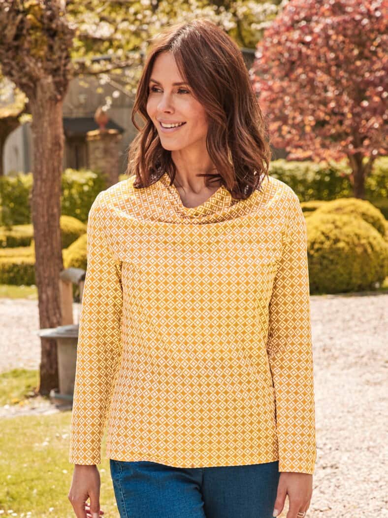 Langarmshirt Kuschelweich Safrangelb