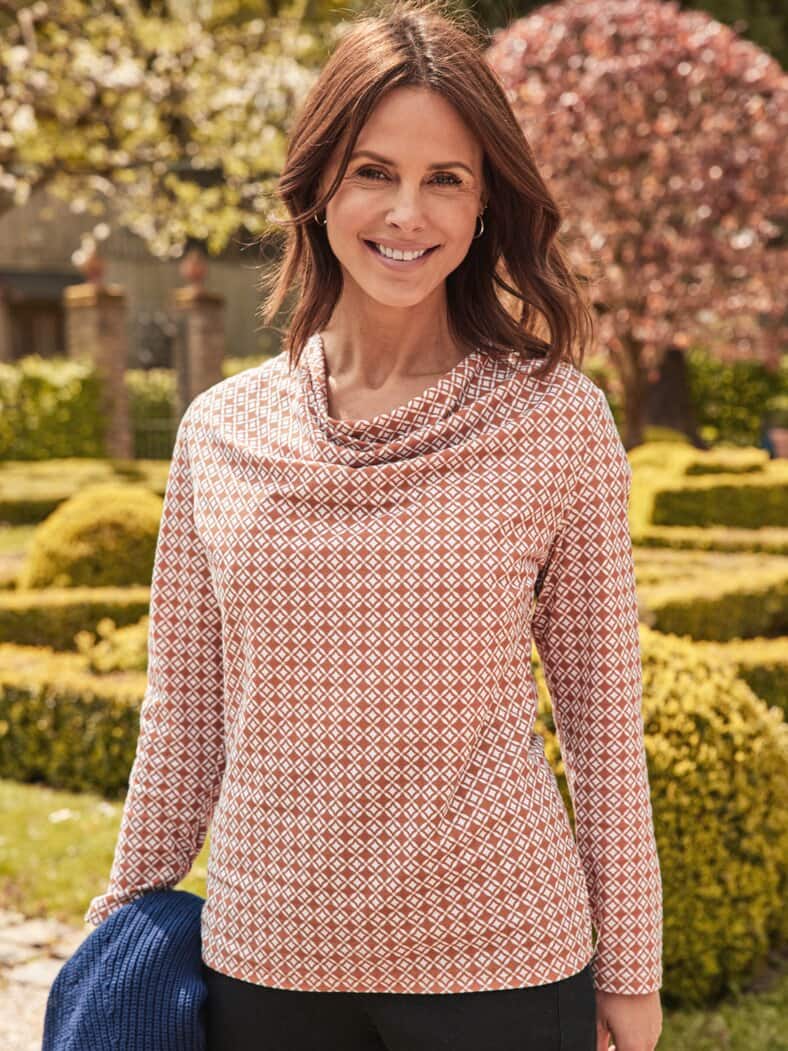 Langarmshirt Kuschelweich Beige