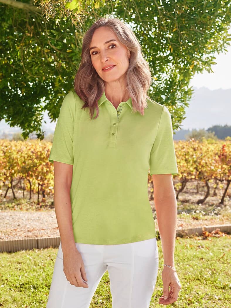 Extrafrisch-Polo Melange Limette meliert