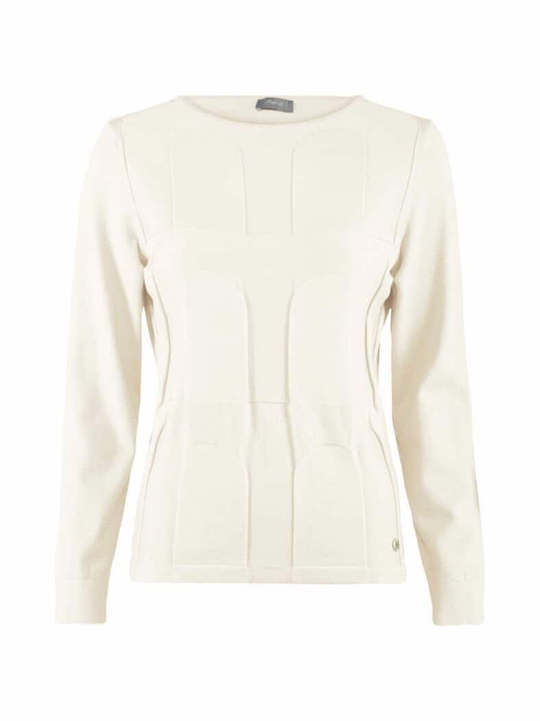Pullover 3D Optik Offwhite
