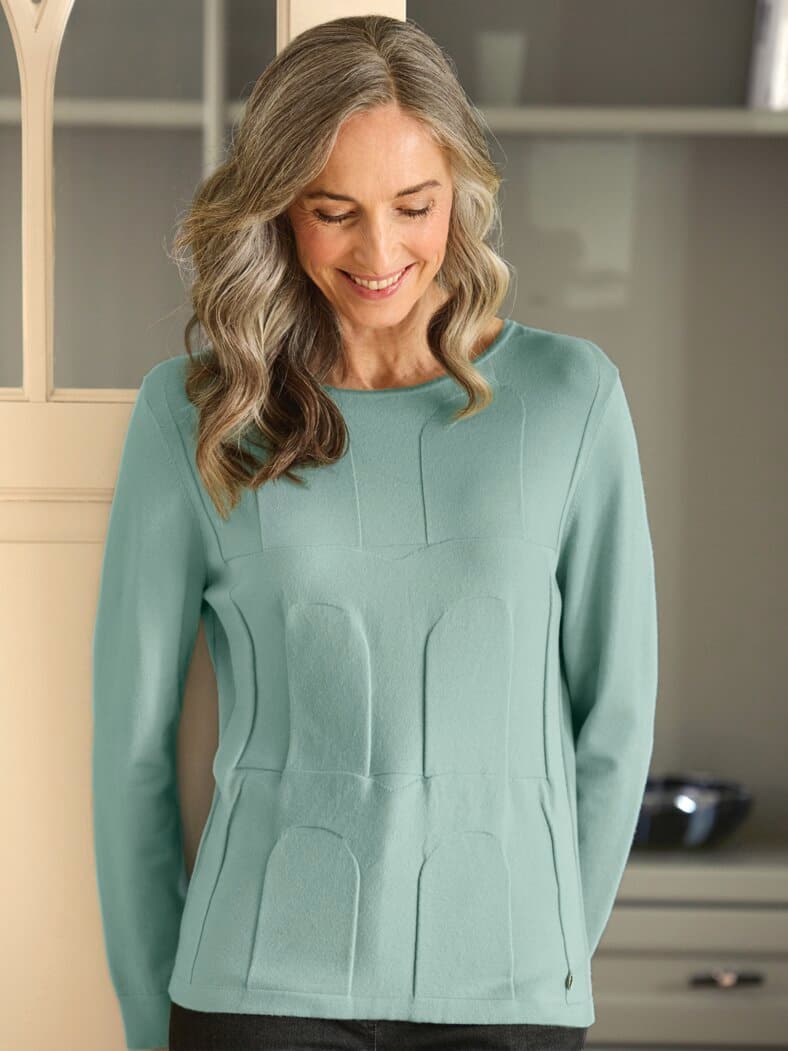 Pullover 3D Optik Salbei