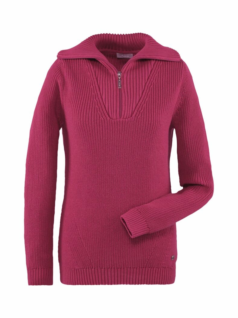 Reißverschluss-Troyer Baumwoll- Mix Bordeaux